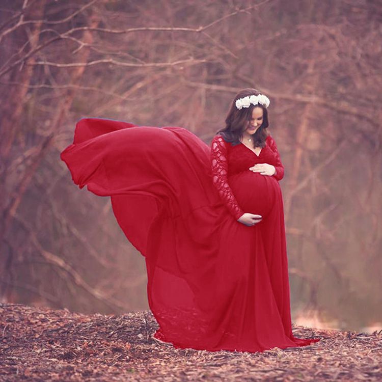 European And American Trends Pregnant Women Lace Stitching