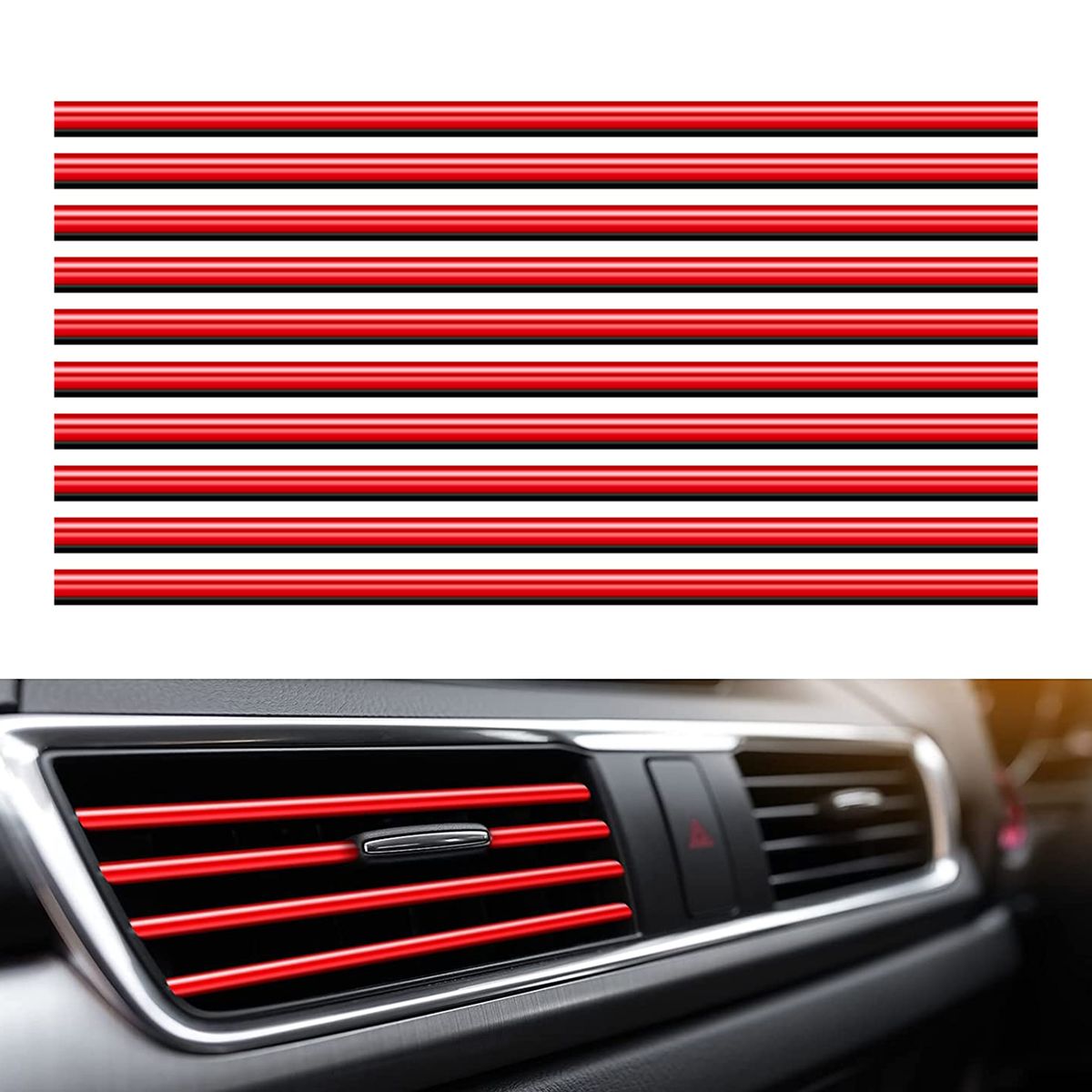 10pc Car Vent Outlet Trim Car Interior Moulding Trim PVC Car