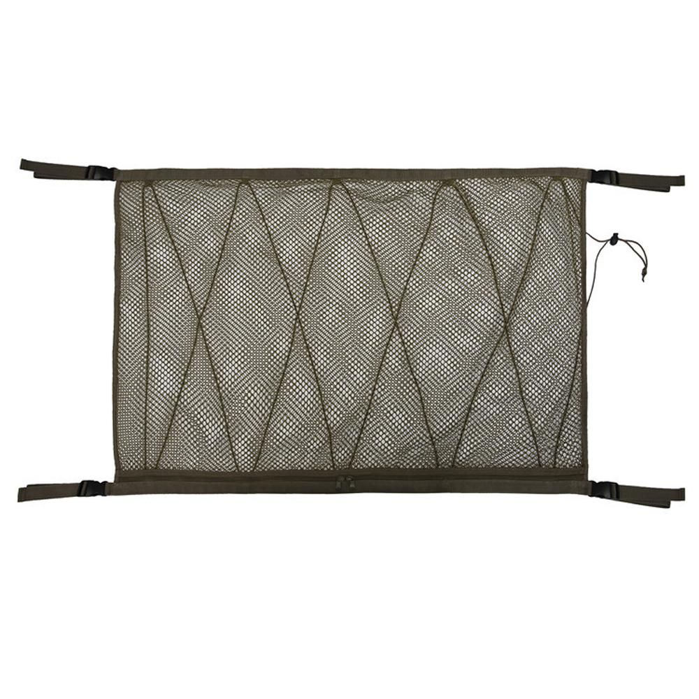 Car Ceiling Storage Bag Double-Layer Adjustable Cargo Net Sundries Organizer Interior Roof Mesh Pocket 35.4x25.6in with Zipper for Car Truck SUV