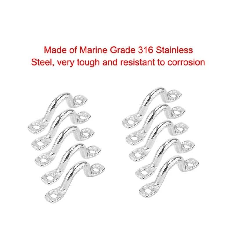10Pcs Pad Eyes, Tie Down, Kayak Deck Loops, Tie Down Anchor Point, Footman's Loop for Kayak Canoe Rigging