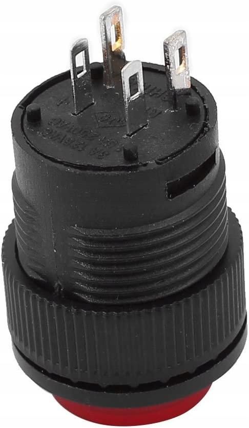 6 Pcs AC 250V/1.5A 125V/3A R16-503 SPST On/Off Momentary Push Button Switch Red Button