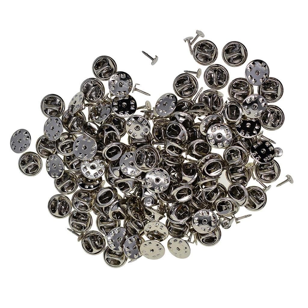 100 Pin Back Clasp Butterfly Clutch With Tie Tacks Blank Pin Brooch