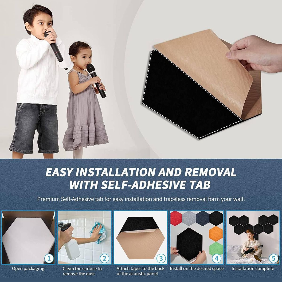 12 Pack Acoustic Panels Sound Proof Padding14 x 12 x 04 Inches Sound Proof Foam Panels & Offices Black