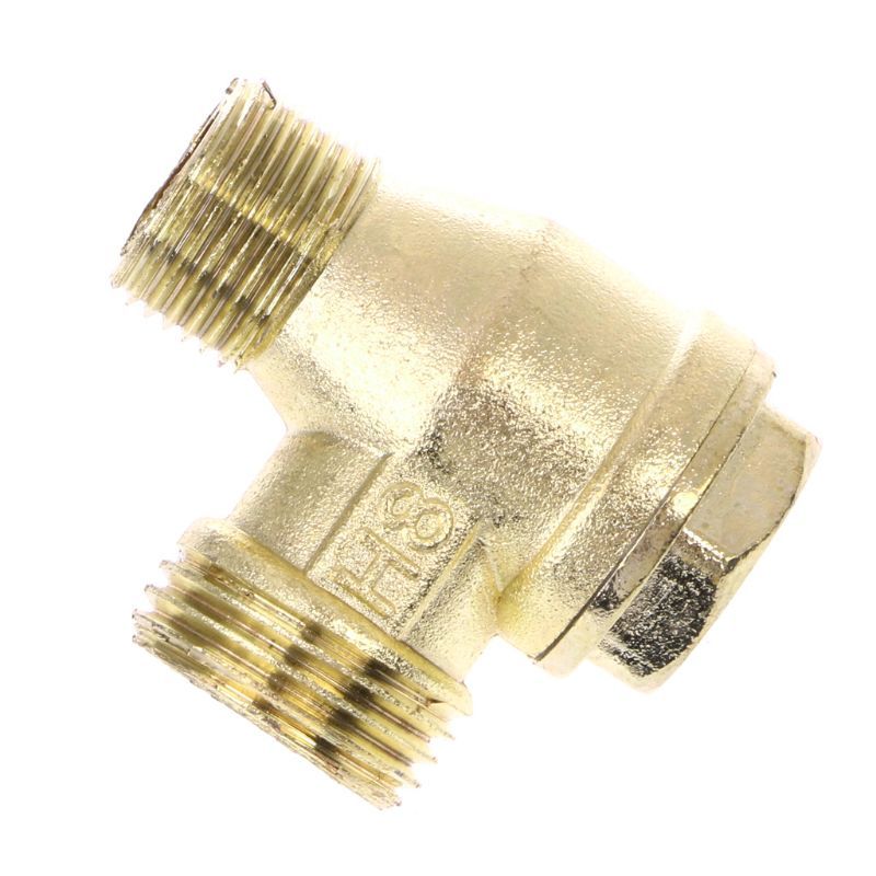 Male Thread 3 Way Metal Air Compressor Check Valve Gold