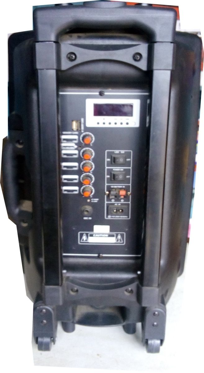 Portable Rechargeable Public Address System With USB/SD,FM Radio,Bluetooth,Two Wireless Microphone.