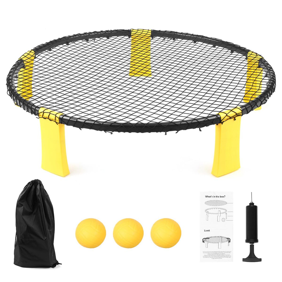 Mini Beach Volleyball Game Set Team Sports Beach Volleyball Net Outdoor Indoor Lawn Yard Beach Tailgate Park for Kids   Adults Family