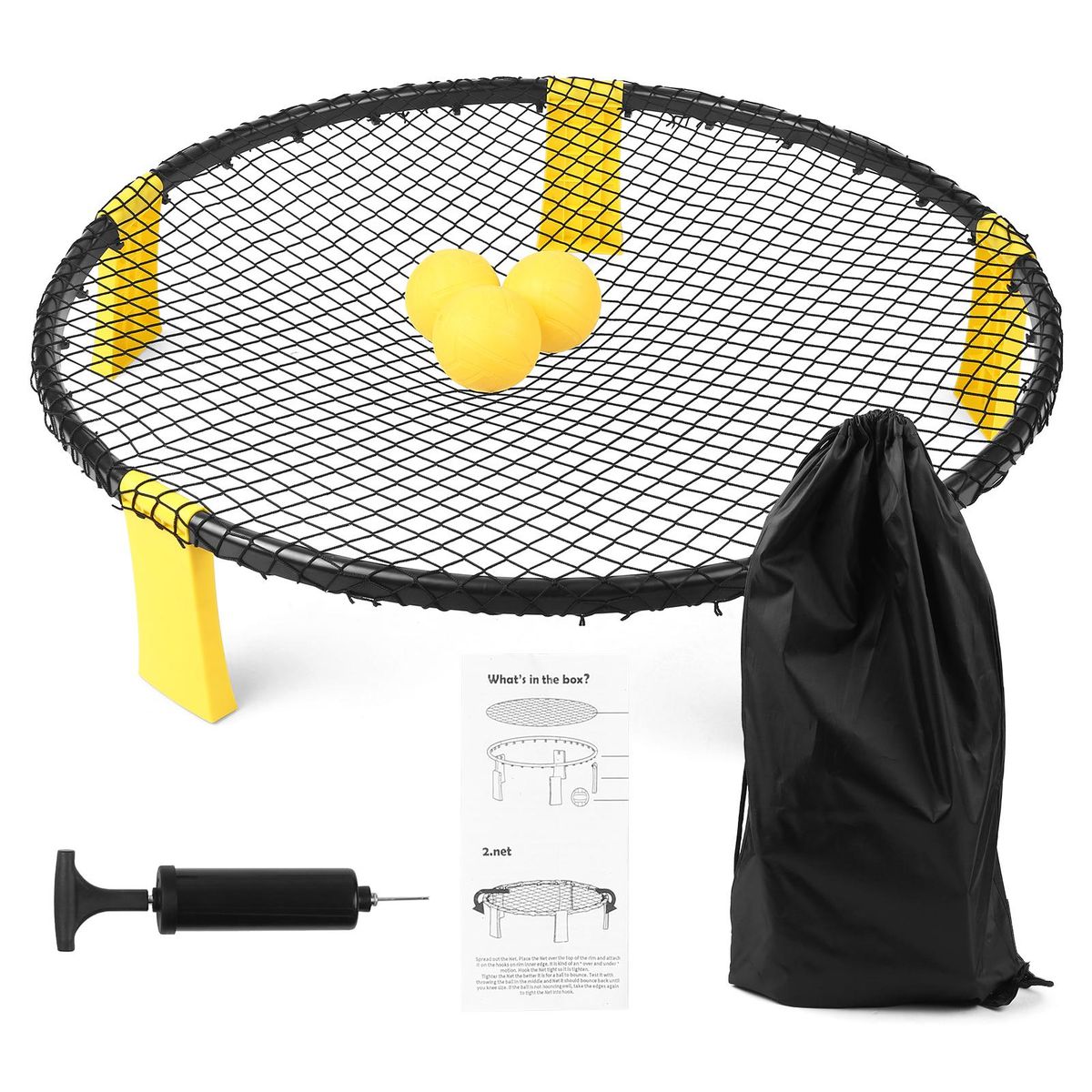 Mini Beach Volleyball Game Set Team Sports Beach Volleyball Net Outdoor Indoor Lawn Yard Beach Tailgate Park for Kids   Adults Family