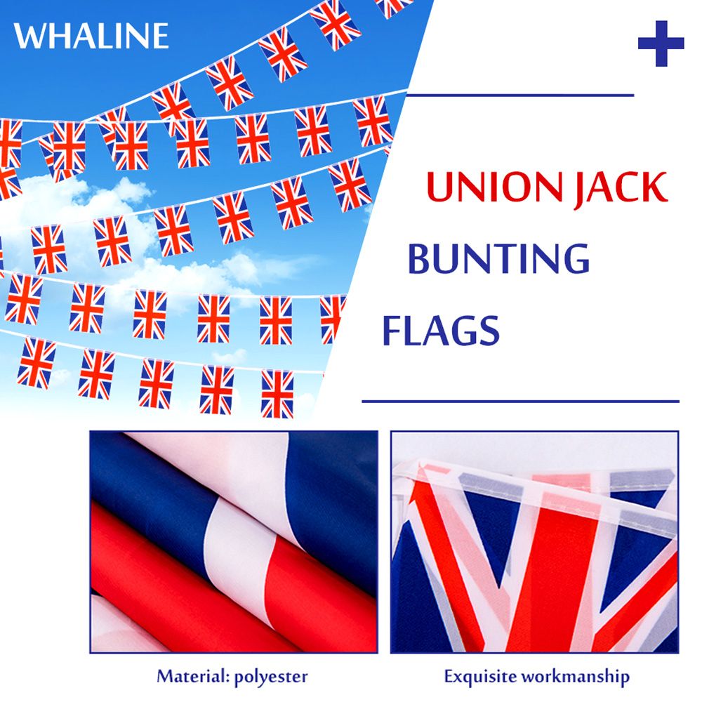 33Pcs Union Jack Flag Bunting 32.8Ft UK Britain Flag England