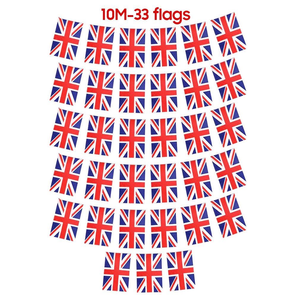 33Pcs Union Jack Flag Bunting 32.8Ft UK Britain Flag England