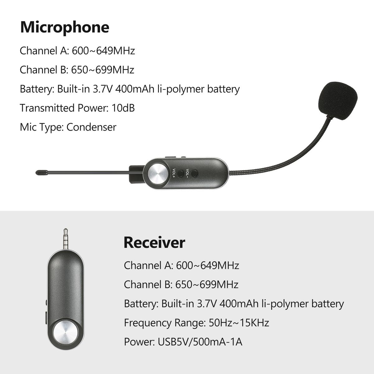 UHF Headset Wireless Microphone Instrument Mic