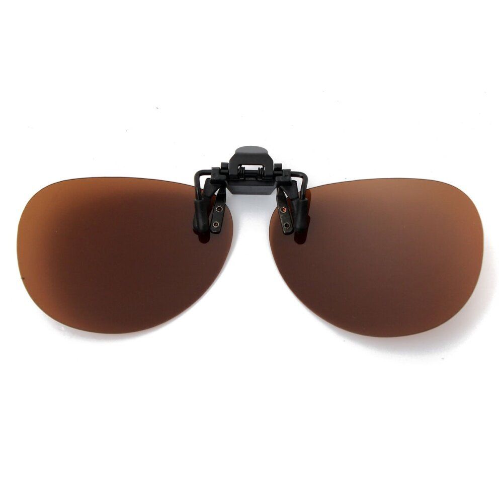 Fashion Polarized Day Night Vision Clip-On Lens Vintage Sunglasses Driving UV400 Nine Colors Tan