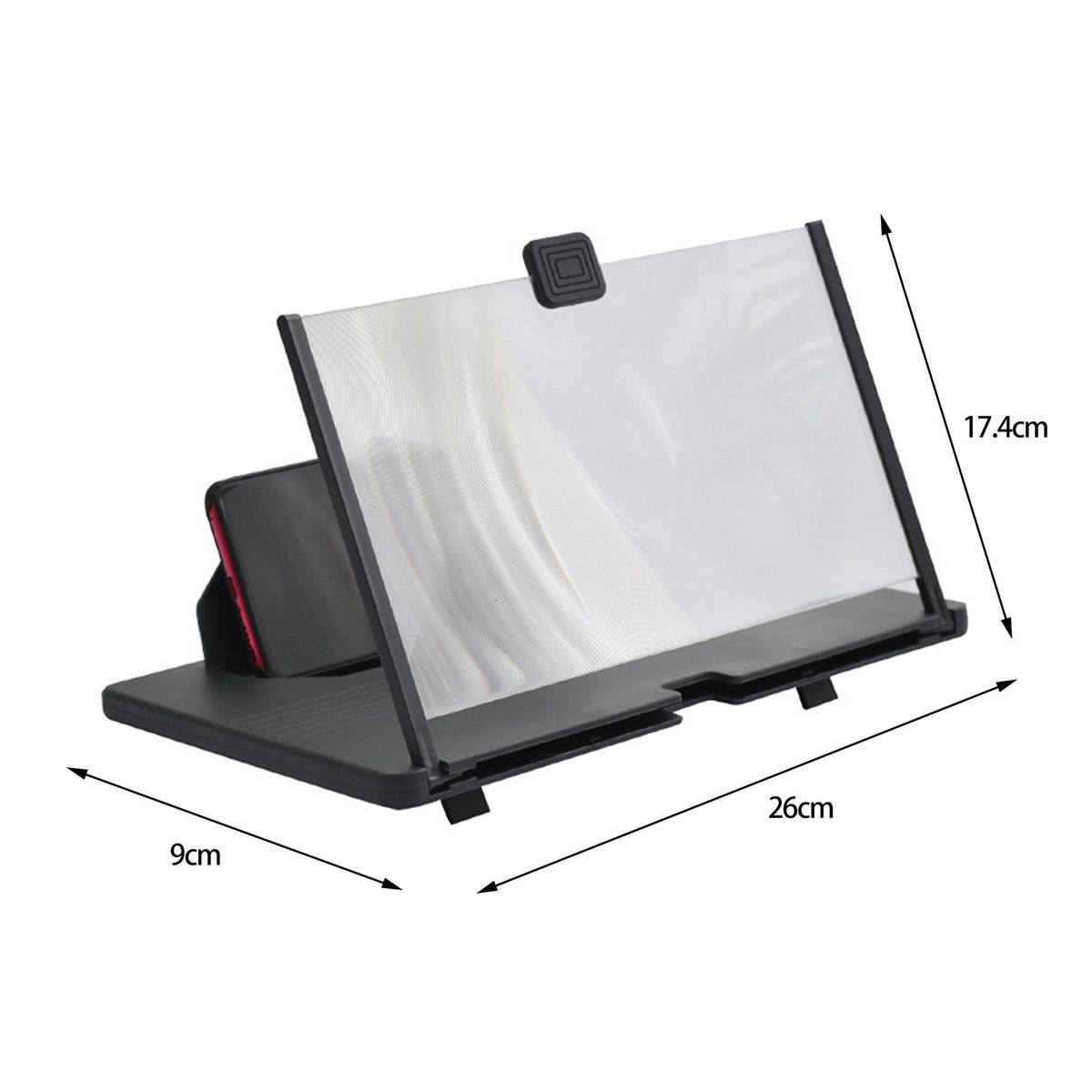 Phone Screen Enlarger Videos Games Cell Phone Stand Screen Amplifier Black