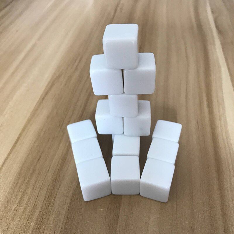10pcs/lot 16mm Square Corner Acrylic Whiteboard Dice Can