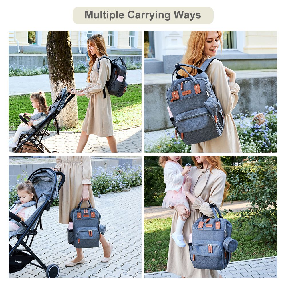 Portable Diaper Bag Backpack Travel Baby Nursing Bag Large