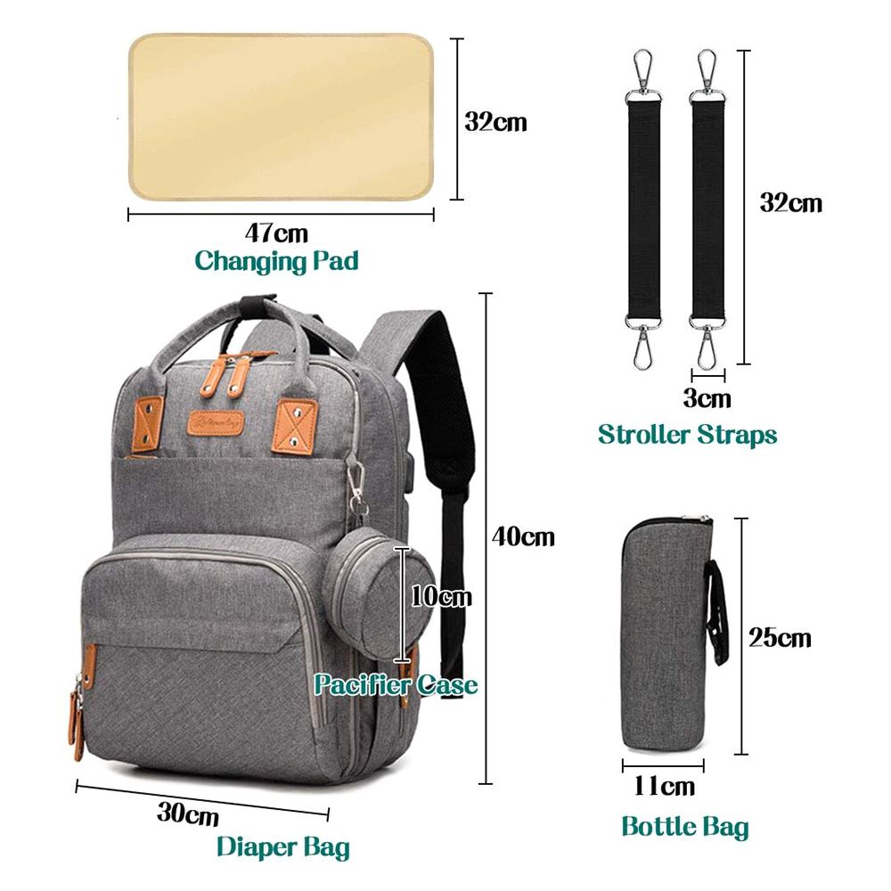 Portable Diaper Bag Backpack Travel Baby Nursing Bag Large