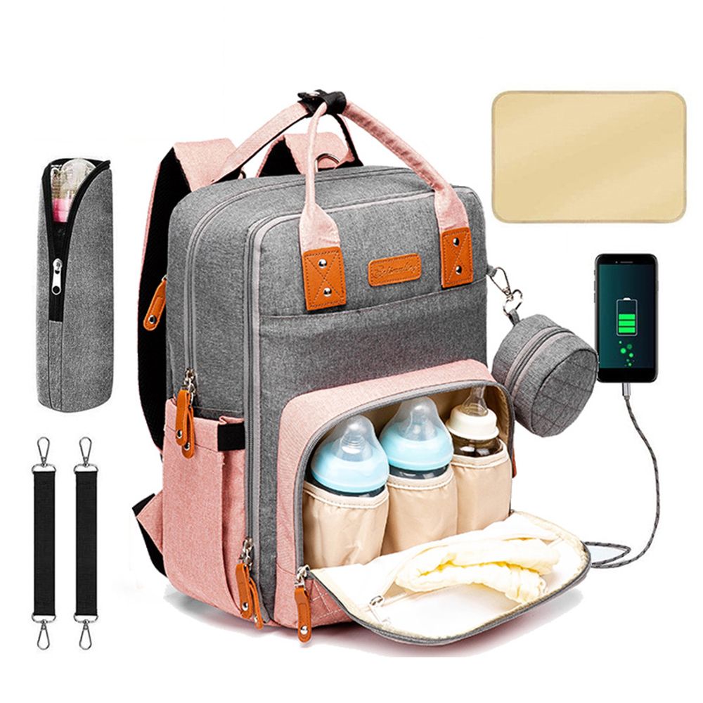 Portable Diaper Bag Backpack Travel Baby Nursing Bag Large