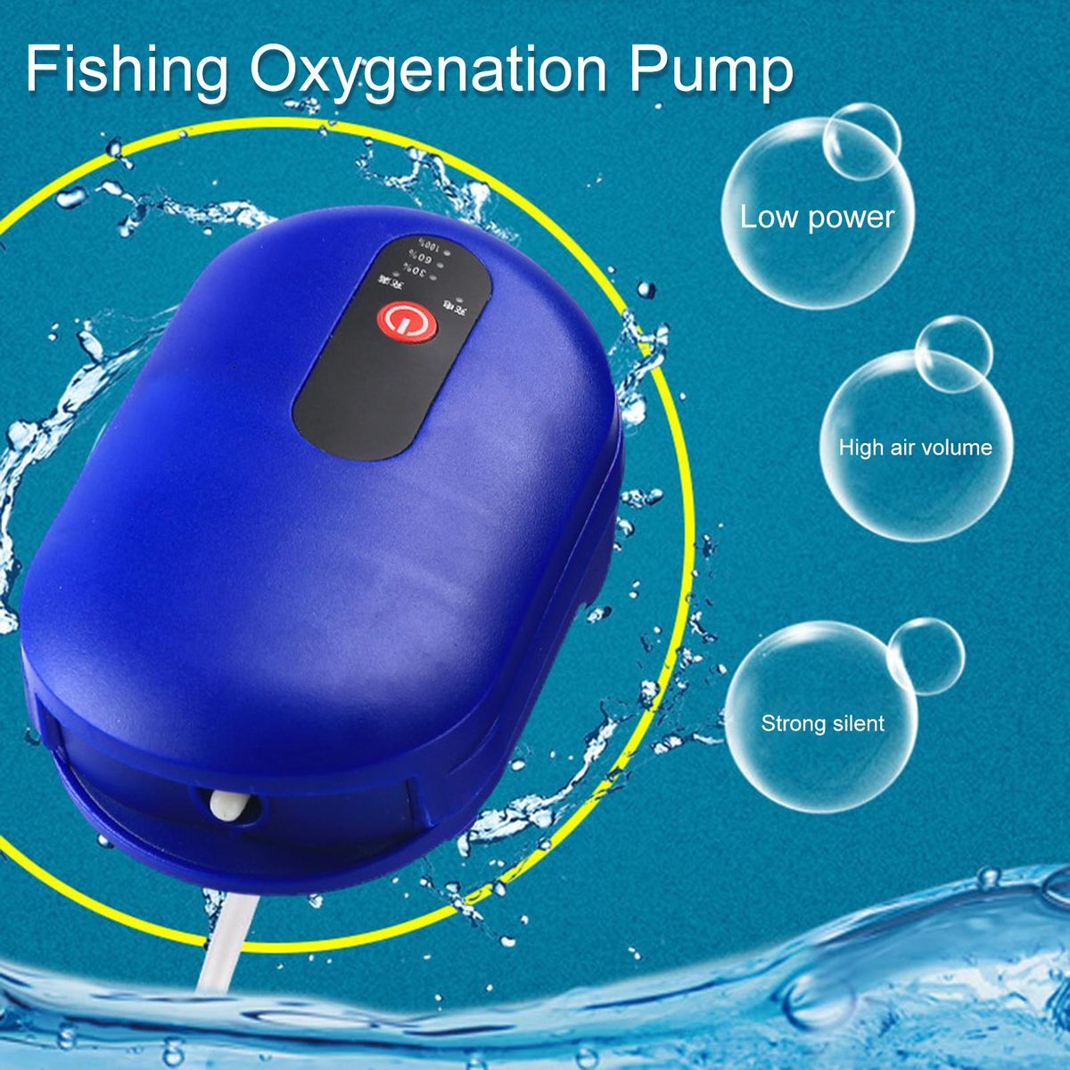 Aquarium Oxygen Fish Tank Aerator Air Compressor Blue