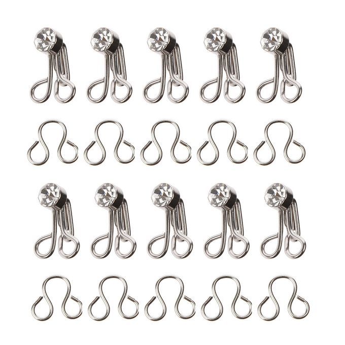 10 Sets Hook And Eye Fastener Dressmaking Collar Hook DIY Sewing