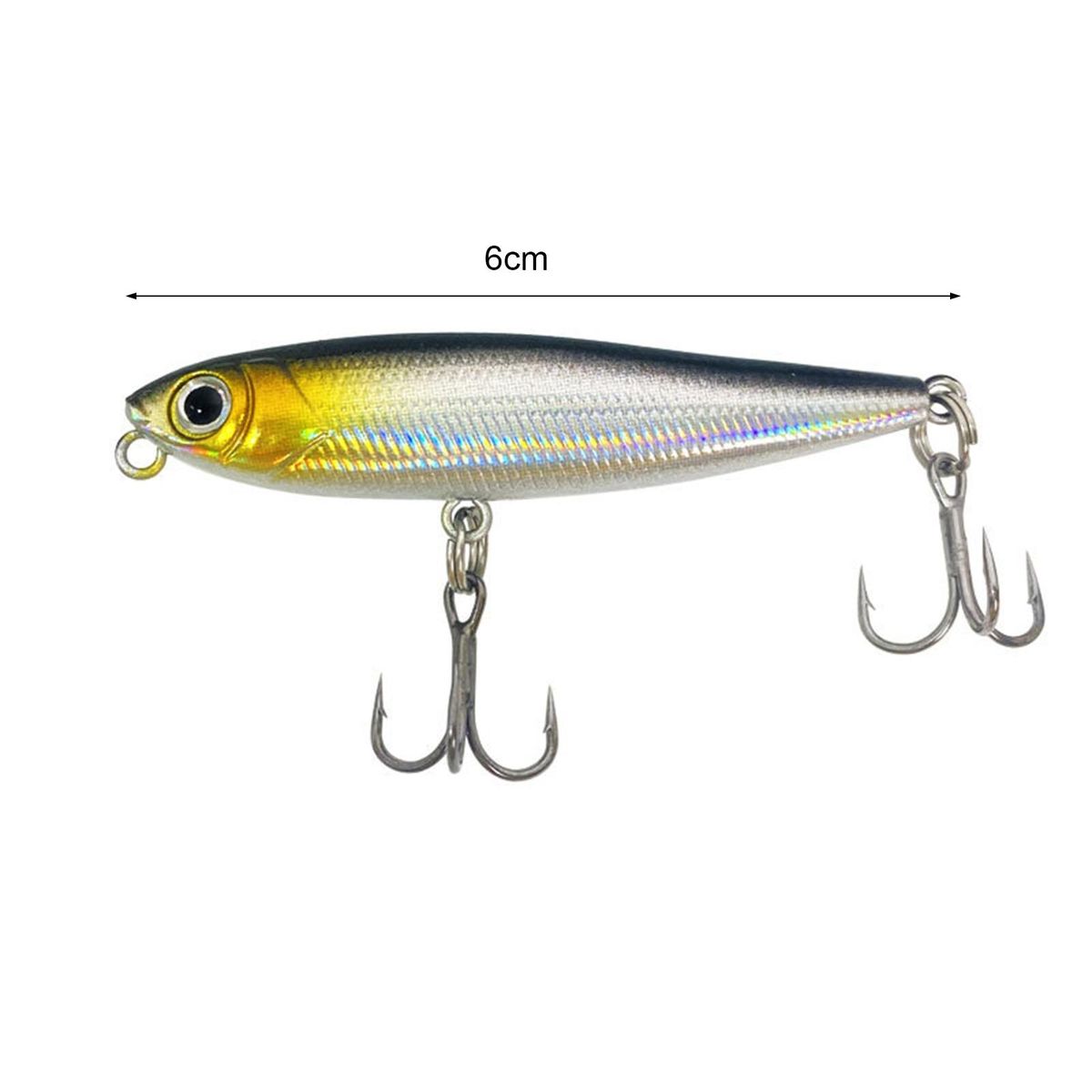 Fishing Highly Simulated Fish Bait Floating Swimbait Black Silvery