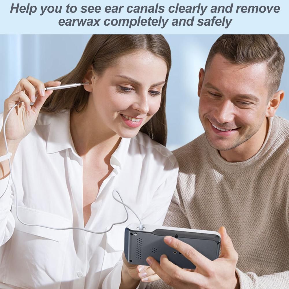 Digital Otoscope Camera Endoscope Ear Picker with 6 LEDs Lights 2500mAh Rechargeable Visual Ear Stick Borescope 1.0 Megapixels 32G TF Card 3.9mmm Ear Scope Camera 4.5-inch LCD Screen Earwax Removal Tool with Snapshot & Record