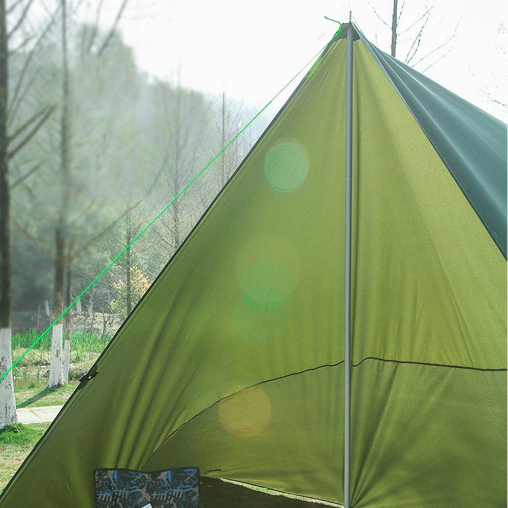 3x6m Awning Waterproof Tarp Tent Shade With Pole Folding