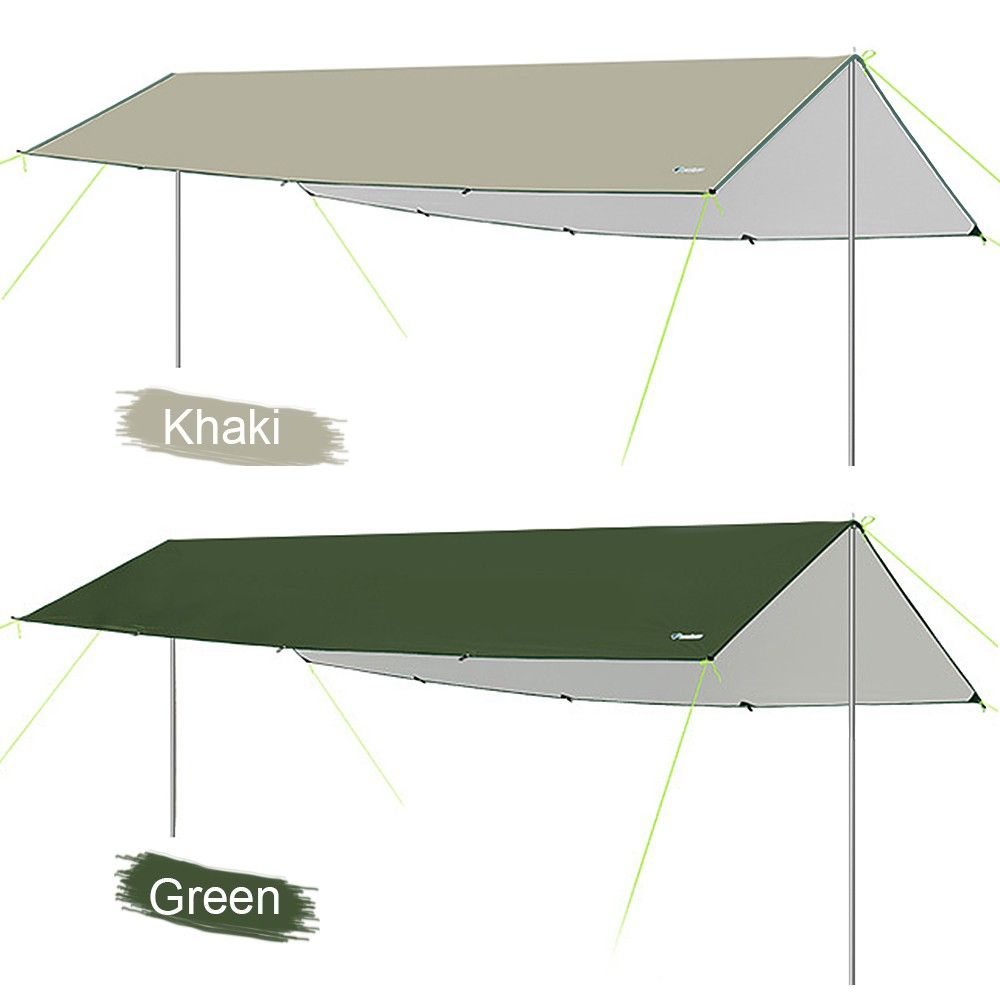 3x6m Awning Waterproof Tarp Tent Shade With Pole Folding