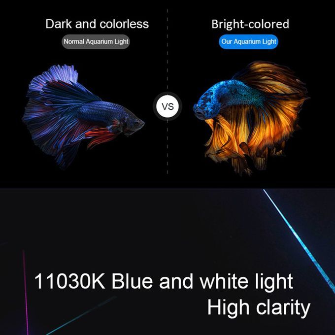 SZD-B BW  R Slim  S Aquarium Lighting Aquati  Waterproof Plant Light-blue White Light-US