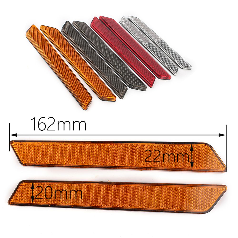 2PCS Hard Saddlebag Guard Latch ABS Reflector Strip For
