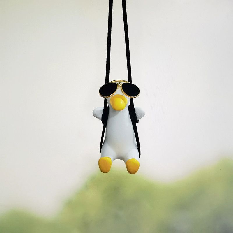 Car Interior Pendant Decor Glasses Bald Tire Duck Swing