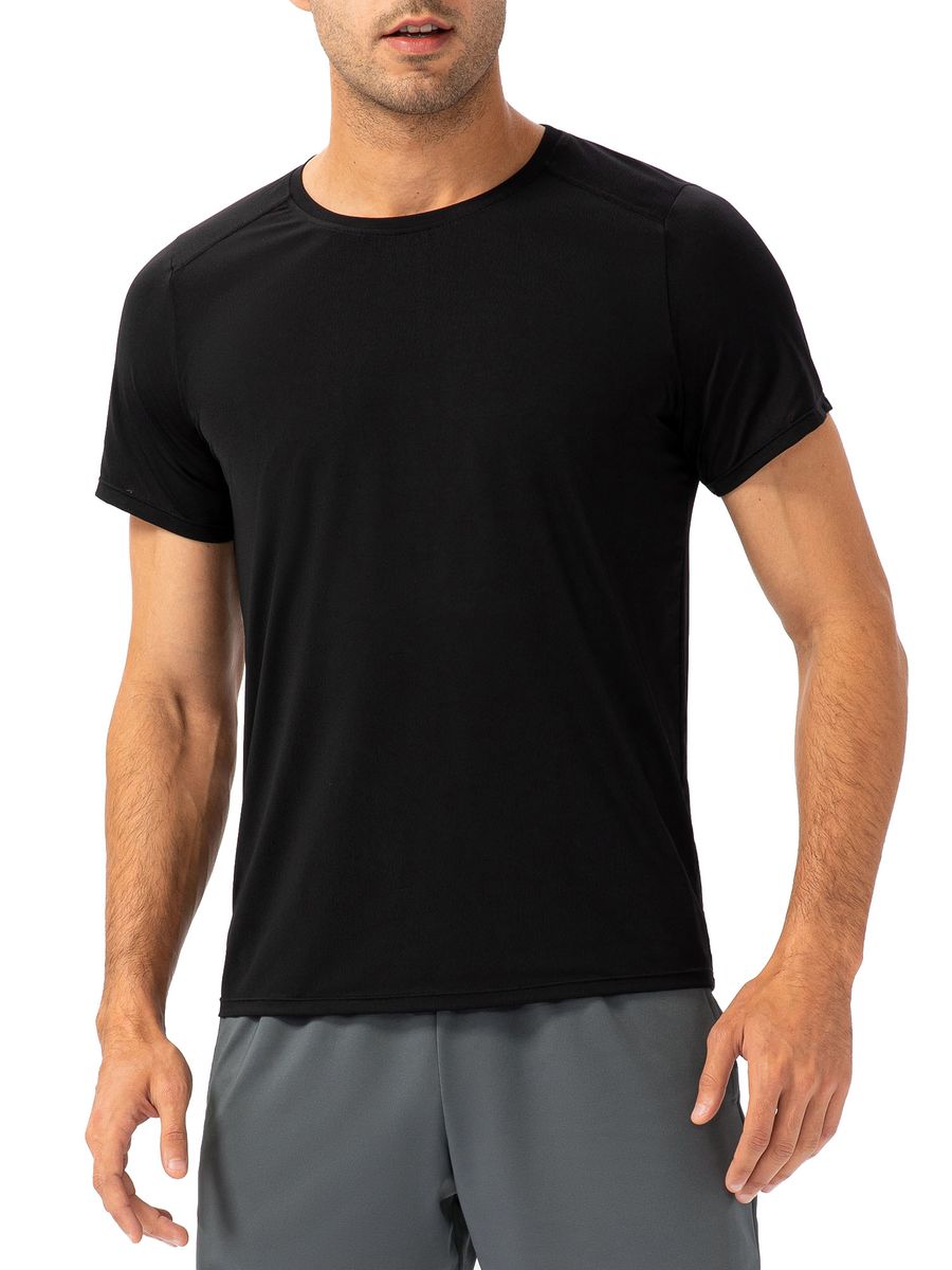 Men Sports T-shirt Short Sleeved Running Shirts Round Neck