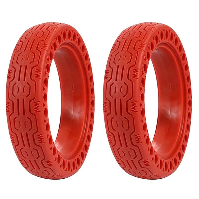 2Pcs 8.5 Inch Electric Scooter Durable Anti-Explosion Tire Tubeless Solid Tire for Xiaomi Mijia M365/Ninebot Red