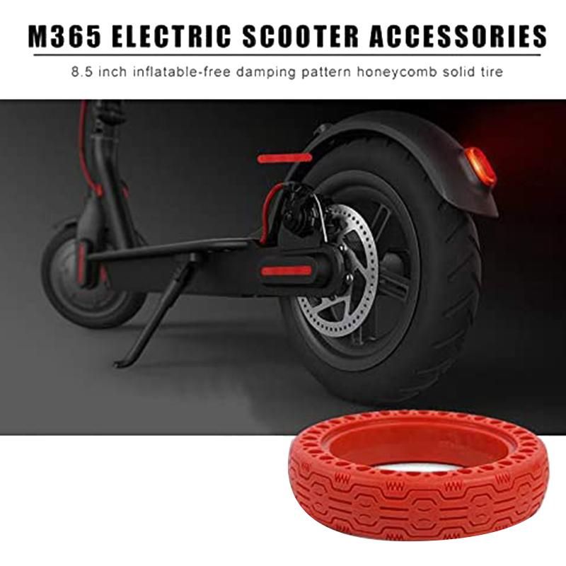 2Pcs 8.5 Inch Electric Scooter Durable Anti-Explosion Tire Tubeless Solid Tire for Xiaomi Mijia M365/Ninebot Red