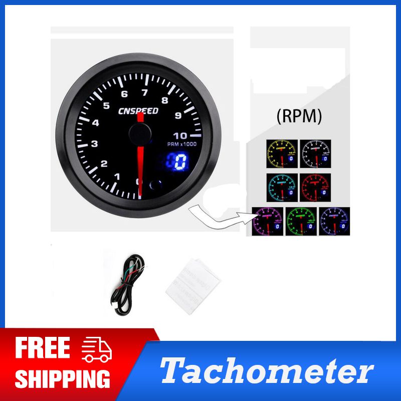 High Accuracy Speed Analog & Digital 7 LED 52mm Universal Car Meter (Tachometer) Tachometer (speed)