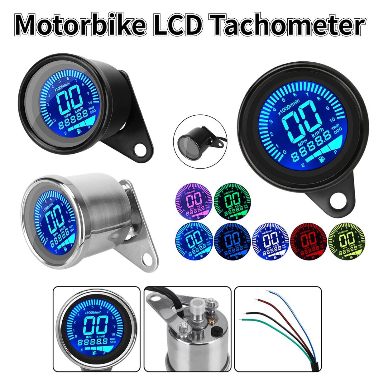 Universal Motorcycle Digital Speedometer LED Display Electronic RPM Indicator Motorcycle Tachometer Motorcycle Spare Parts