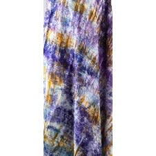 Adire Fabric - Blend Of Purple + Blue + Sage And Gold - 5 Yards