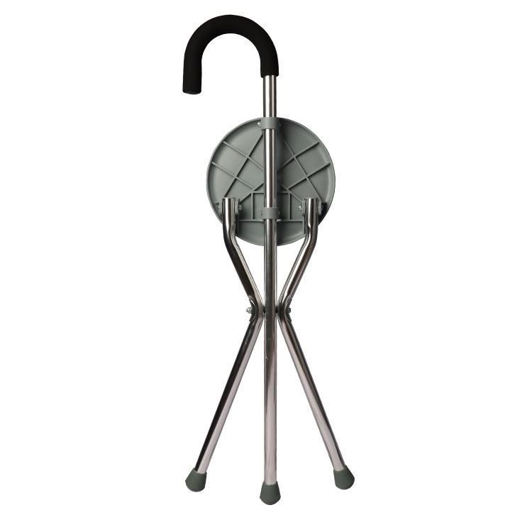 Elderly Stick Stool Portable Dexterous Non Slip Walking Three Leg Folding Cane