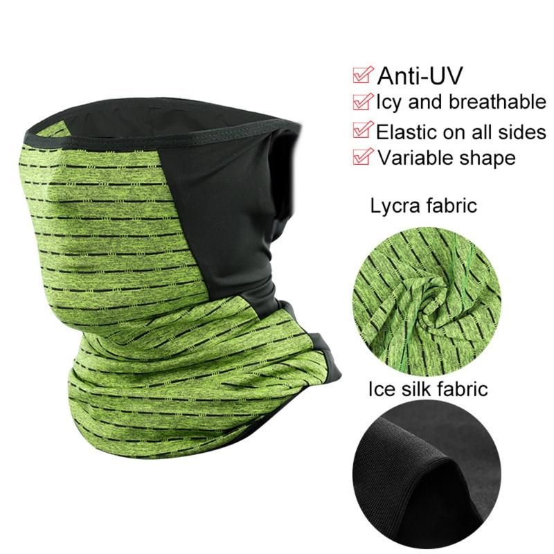 Unisex Outdoor UV Protection Hanging Ear Bandana Face-Green