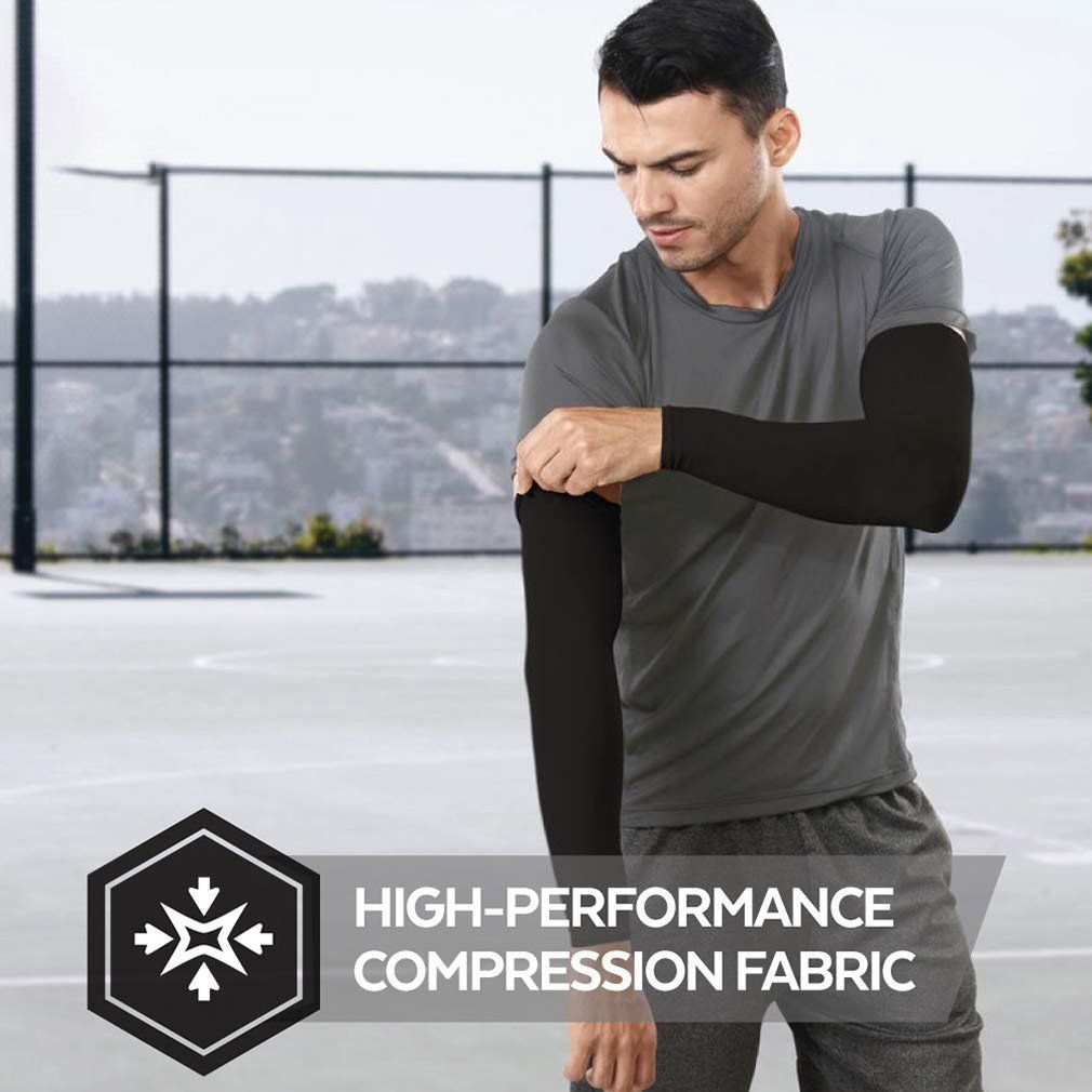 Uv Protection Cooling Arm Sleeves Upf 50 Compression Sun Sleeves Men And Women-black
