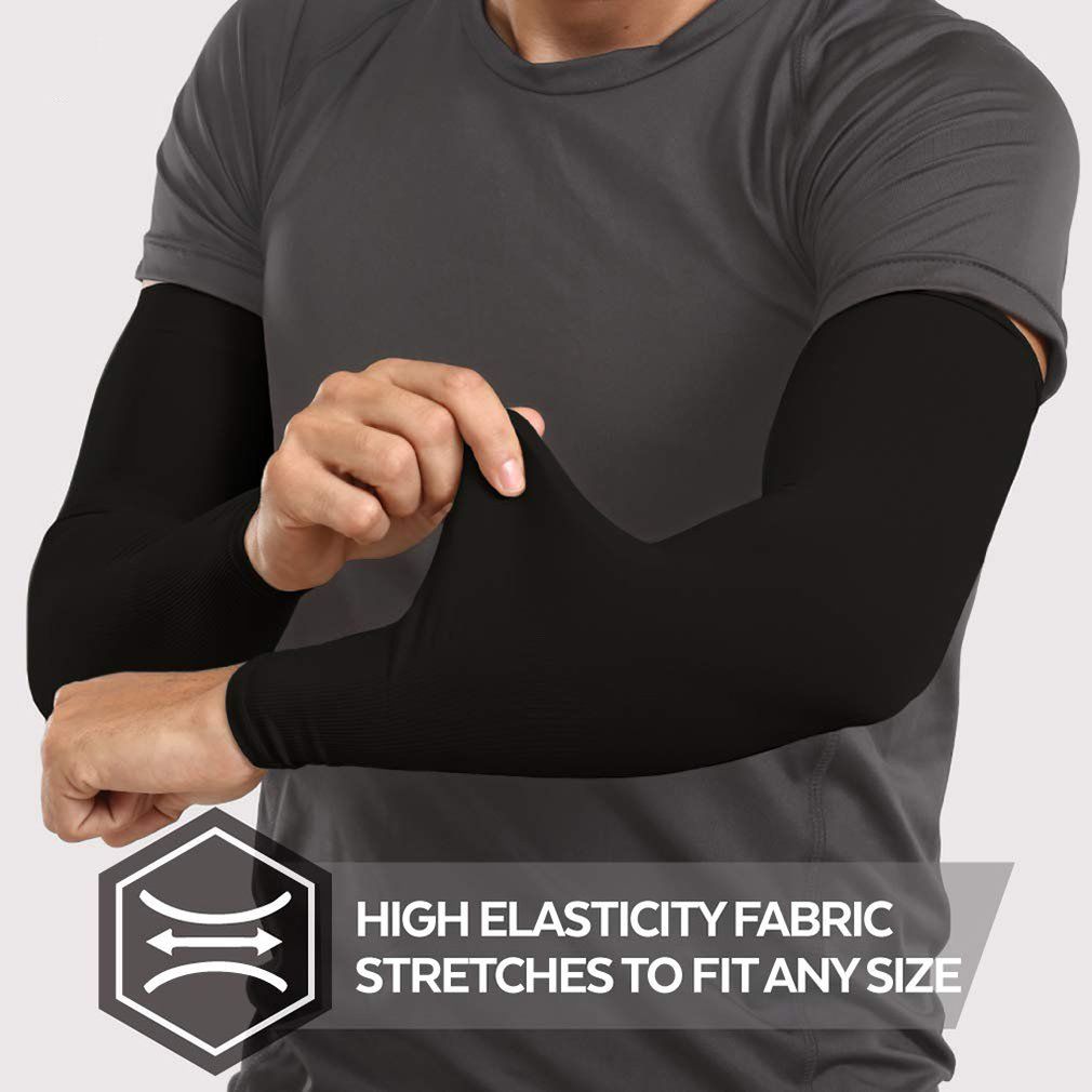 Uv Protection Cooling Arm Sleeves Upf 50 Compression Sun Sleeves Men And Women-black