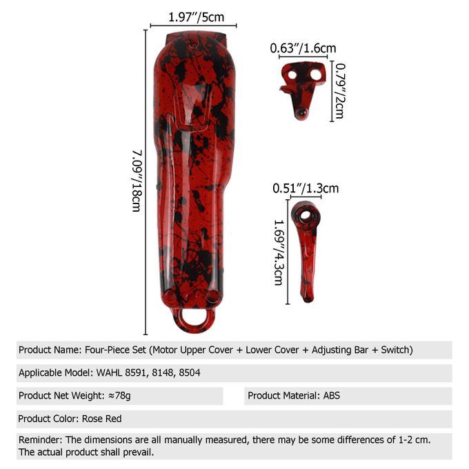DIY Housing Case Cover Kit For   8148/8591 Hair Clippers Rose Rose Red