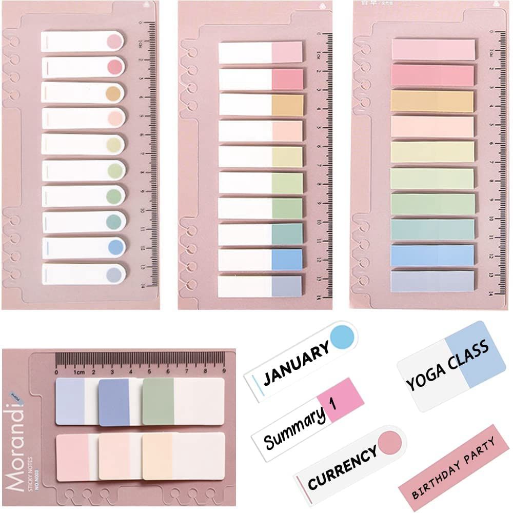 Index Tabs With Ruler, 4 Pack 660 Pieces Sticky Tab