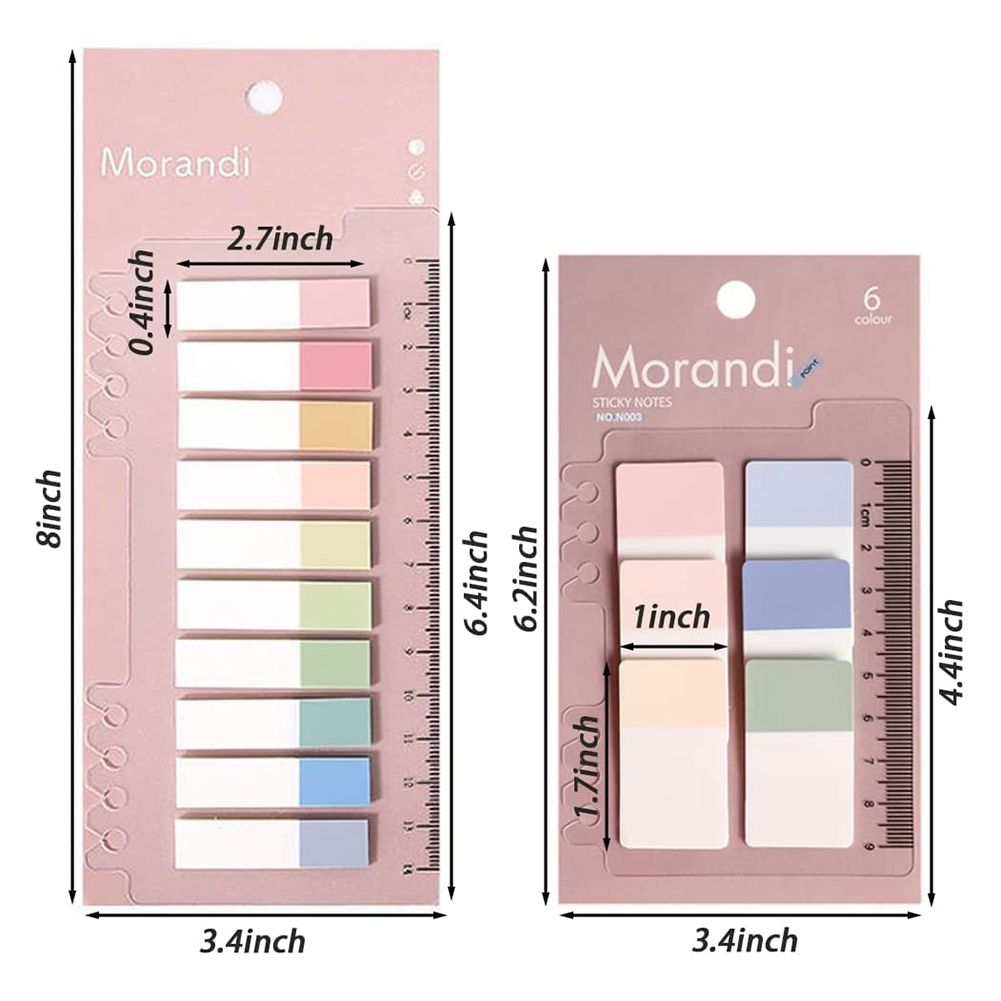 Index Tabs With Ruler, 4 Pack 660 Pieces Sticky Tab