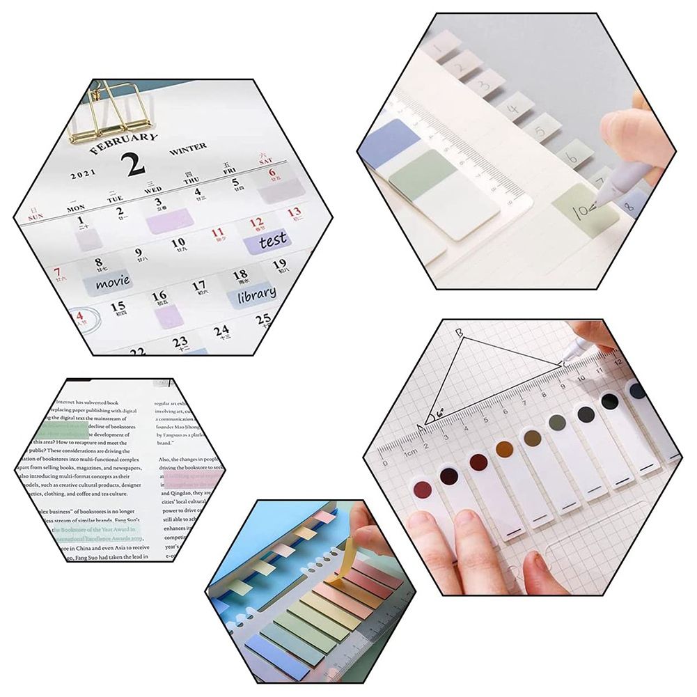 Index Tabs With Ruler, 4 Pack 660 Pieces Sticky Tab