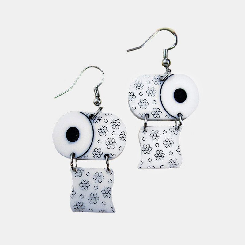 Roll Paper Earrings Paper Towel Earrings Funny Fun Toilet