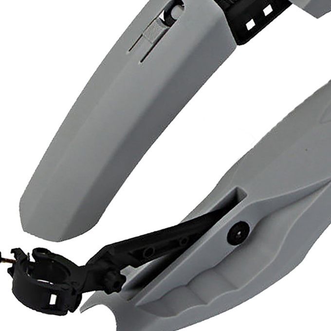 Bike Mudguard Set Front Rear Fender With Tail Light Cycling Gray
