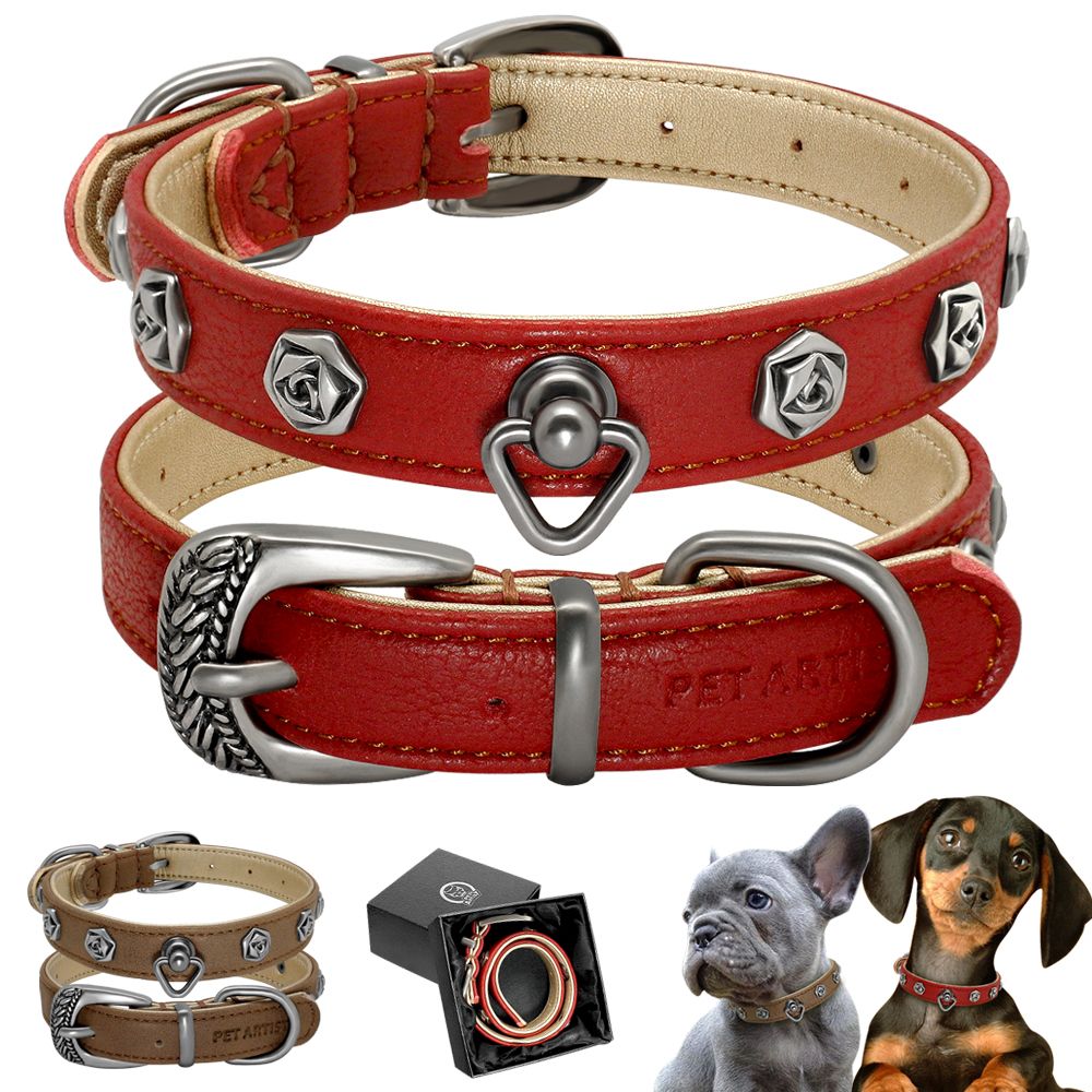 High Quality Dog Collar Real Leather Puppy Dogs Collars