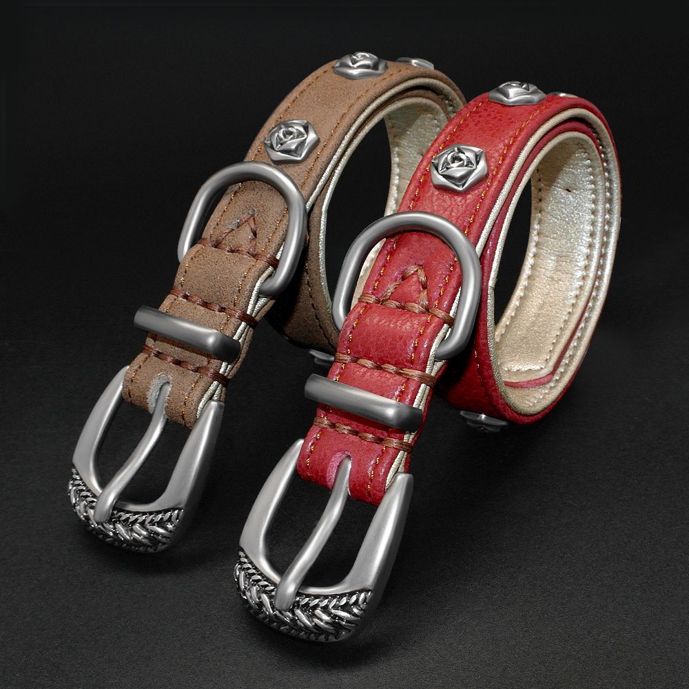 High Quality Dog Collar Real Leather Puppy Dogs Collars