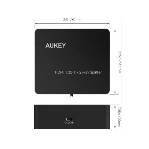 Ha-h01 1x2 Port Hdmi 1.3b Mini Splitter With 3d And 1080p Support