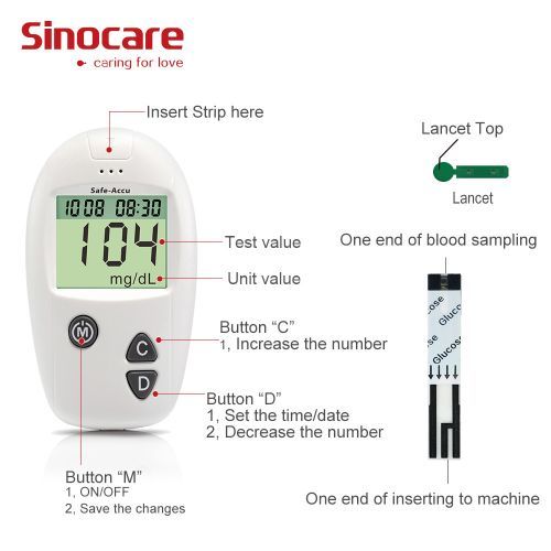 Accu Blood Glucose Meter & Test Strips & Lancets 50/100pcs Glucometer Kit Diabetic Blood Sugar Meter Diabetes Tester