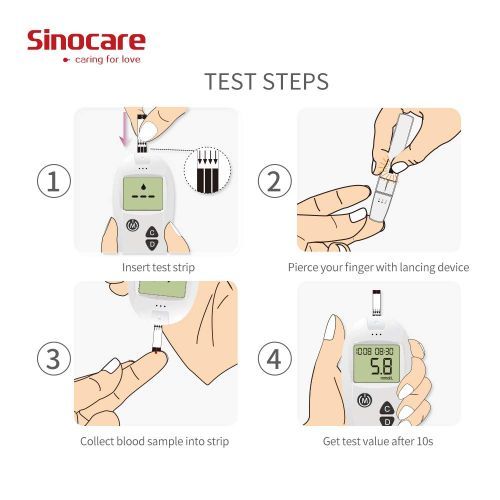 Accu Blood Glucose Meter & Test Strips & Lancets 50/100pcs Glucometer Kit Diabetic Blood Sugar Meter Diabetes Tester